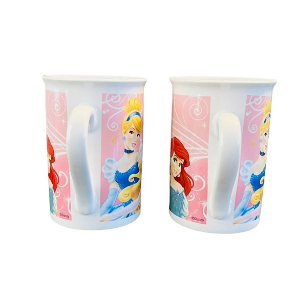 DISNEY MUGS Princess Ariel Belle Cinderella Aurora - Lot of 2 Mugs ~ 2014 - Picture 4 of 7